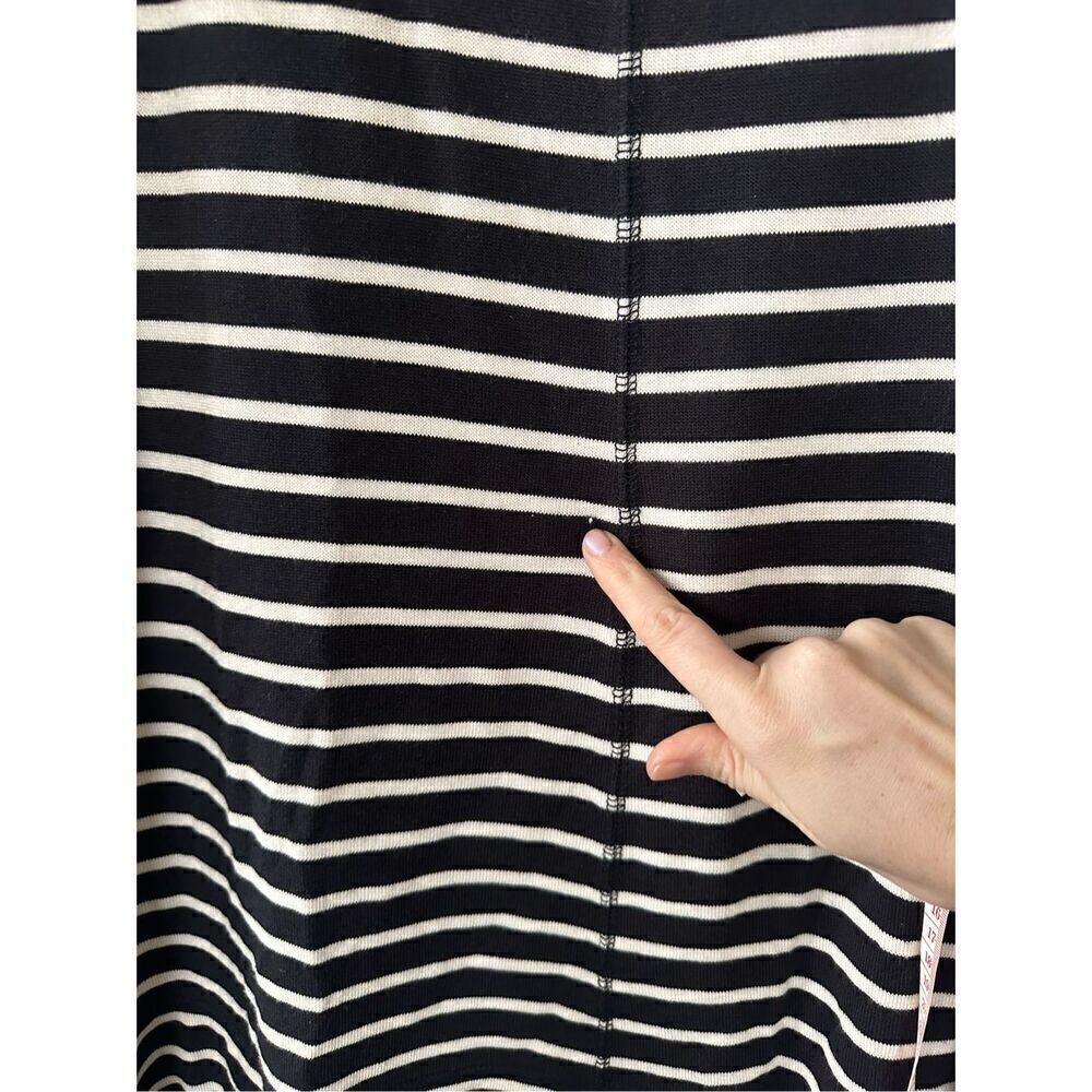 Caslon Women's Black and White Nautical Striped Knit Dress Size S - Picture 5 of 11